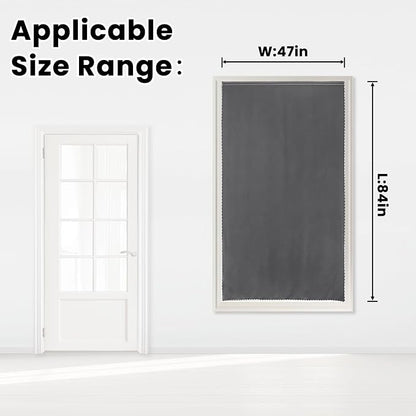 Magic Tape Blackout Curtains for Bedroom No Drillng Self Adhesive Curtains No Rod Small Window, 47" W X 84" L, Grey, 1 Panel - Image 7