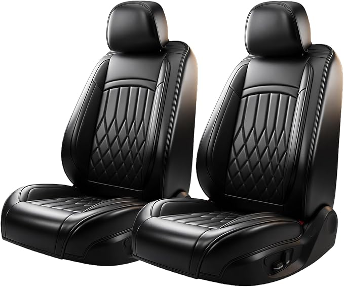 Fit for Camry Seat Covers Compatible with Toyota Camry 2012-2025 2026 - Waterproof Breathable Leather Automotive Seat Cushions Protector, Airbag Compatible,Only 2 Front seat Covers(Black) - Image 8