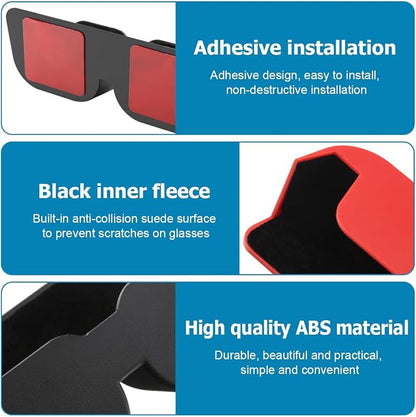 Bittwee Sunglasses Holder for Car Dashboard, Vehicle Eyeglasses Storage Case with Semi-Open Design, Self Adhesive Auto Interior Glasses Organizer Box, Universal for SUV, Truck, RV（Black） - Image 4