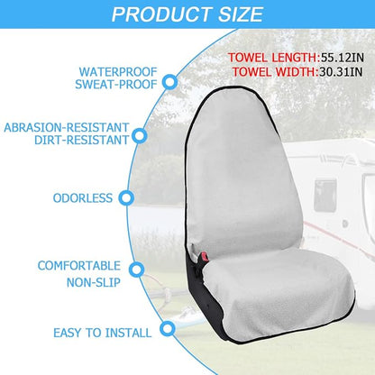 Osilly Car Seat Cover Towel Fabric, Anti-Slip White Front | Soft texture, granular backing, washable staff protection, easy cover adjustment, universal fit, car interior accessories - Image 2