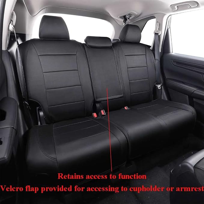 EKR Car Seat Covers for Honda CRV 2015-2016 Neoprene Full Set | Custom Fit for Honda CRV 2015 2016 Full Wrap,Airbag Compatible,Waterproof Pet-resistant,Neoprene (Black) - Image 5