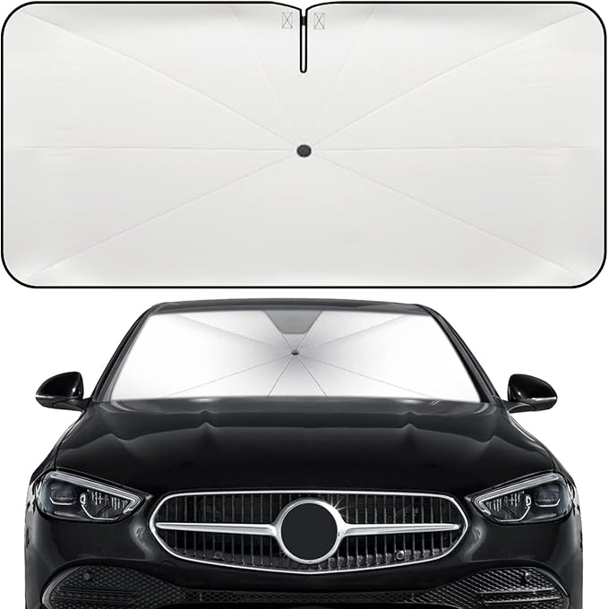 Windshield Sun Shade Umbrella for Benz C-Class 2014-2026 Front Window | Heat-Reflective Window Shade, Umbrella Sunshade Cover Blocks Heat, Protects Interior, Vehicle-Specific Precision Fit by Fshaanys