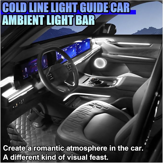 ZIMISI EL Wire Car Interior LED Strip Lights, Neon Light Strip (White) | 5V 16FT Car Ambient Lighting Decorations with Sewing Edge, USB Electroluminescent Car Interior Lights with Fuse Protection - Image 6