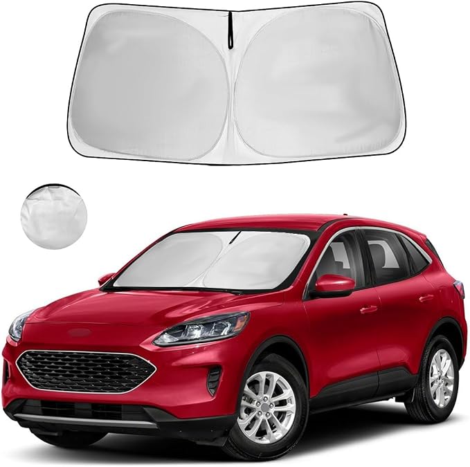 Windshield Sun Shade for Ford Escape S SE Sport Hybrid Titanium 2019-2023 | HOHUIGO Front Window Sunshade Fit Ford Escape Windshield Cover Sun Visor Window Shade Car Sunshade Accessories Block UV Rays by HOHUIGO