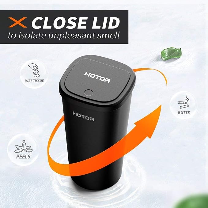 HOTOR Car Trash Can with Lid, 30 Trash Bags, Black, 2-Pack | Multipurpose Car Trash Cup and Garbage Can for Car, Office & Home, Suitable for Various Daily Storage and Disposal Needs - Image 4