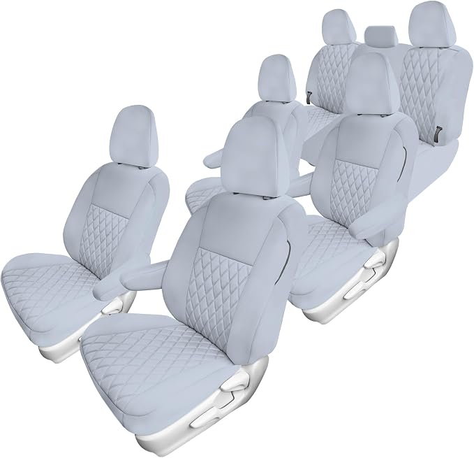 FH Group Custom Fit Car Seat Covers Specifically Made for 2011-2020 Toyota Sienna 7 Seater with Ultraflex Neoprene Water Resistant Automotive Seat Covers - Full Set Solid Gray by FHGroup