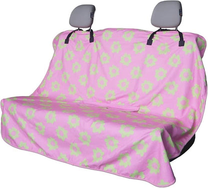 Sweat Towel Car Seat Cover Protector Front Seats for Gym Workout, Running, Swimming, Beach and Hiking, Waterproof Universal Seat Cover for Car, Trucks, Van & SUV (1, Pink Flower, Rear Seat) by Unknown