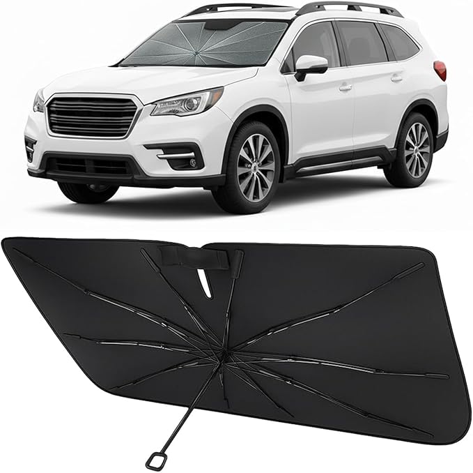 Proadsy Custom Fit 2019-2026 Subaru Ascent Windshield Sun Shade Umbrella | Advanced Ice Crystal Material, -54°F Cooler, Zero-Gap Sunblock, Instant Setup & Foldable Design for Summer Parking, Daily Use by Proadsy