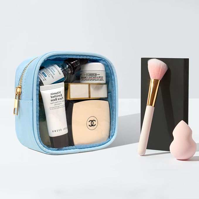 LETGO Small Clear Makeup Bag for Purse Small Cosmetic Bag Travel Size Toiletry Bags Cute Travel Makeup Bag,Coin Purse,Car Asscessories Organizer Storage Travel Essentials for Women Girls(Clear-Blue) - Image 8