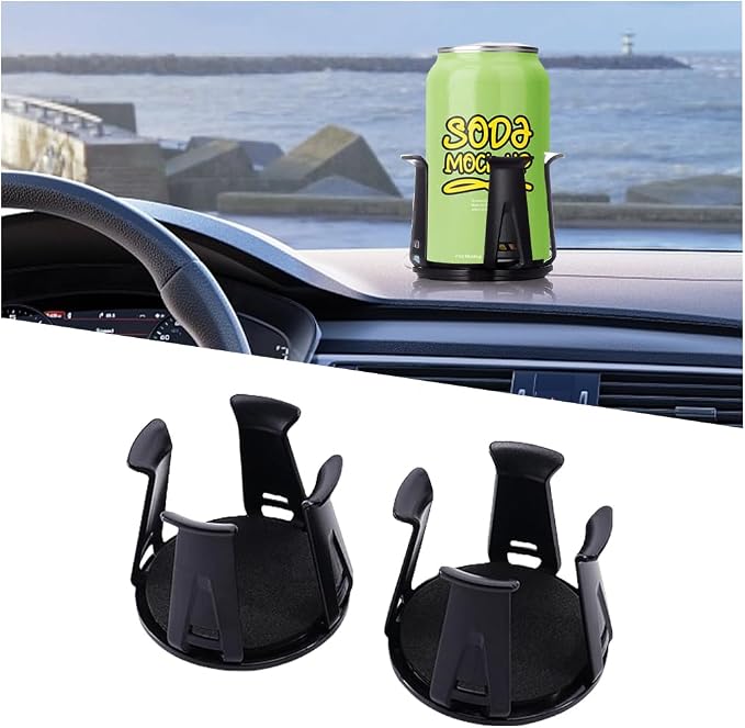 Zpana Car Slim Can Cup Holder Adapter, 2PCS Vehicle Energy Drink Holder Insert, Reversible Wiggle Free Automotive Cup Holder Expander Accessories, Universal for SUV, Sedan, Truck(2PCS) by Zpana