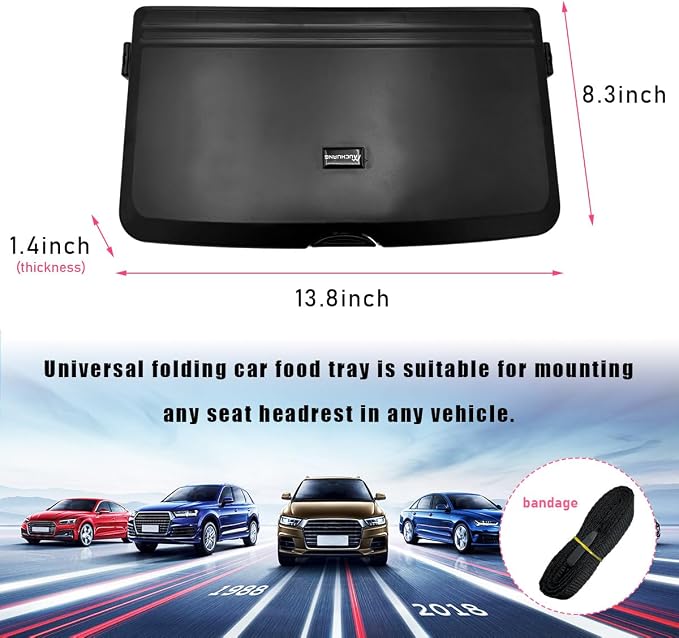 Foldable Car Food Tray Holder, Multi Functional Portable Backseat Tray Desk, Cars Computer Desk for Eating Food Drink and Writing Laptop Work, Car Accessories (13.8" L×8.3" W×8.3" H) - Image 2