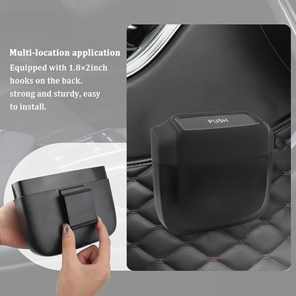 IHOTDER 2PCS Car Trash Can with Lid + 60PCS Garbage Bags,Mini Trash Can Interior Accessories for Door/Seat/Center Console/Home/Office,Multifunctional Car Organizers and Storage (Black) - Image 7