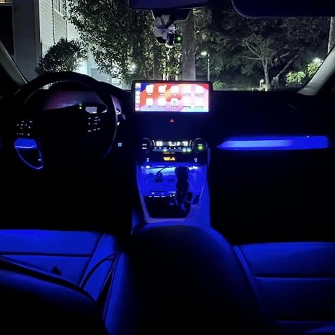 HIGH FLYING 2019-2025 for Toyota RAV4 Center Console Dashboard LED Light Strip with On+Off Switch 3pcs Car Interior Accessories (Blue) - Image 2