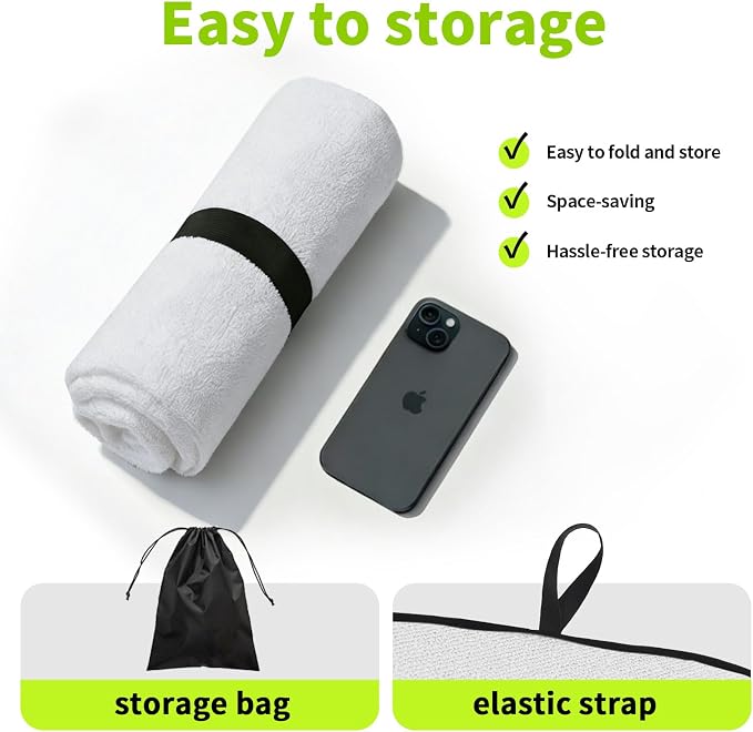 Leader Accessories Waterproof Towel Car Seat Cover, Front Bucket, White | Universal Non-Slip, Fits Car Truck SUV, Machine Washable, For Dog & Kid, Pets, Yoga, Gym, Beach, Swimming, Outdoor Sports - Image 6