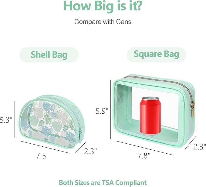 Clear Makeup Bag Foldable - TSA Approved Toiletry Bag for Travel | Metal Zipper, Reinforced Seam, Water Resistant, Medium for Carry-on, Large for Checked Luggage, for Car Storage Organizer - Image 5