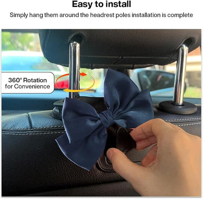 2-Pack Car Seat Headrest Hooks, Handbag Hangers, Dark blue | Storage organizer for handbags, clothes, coats and grocery bags; practical interior accessory for most cars and SUVs - Image 4