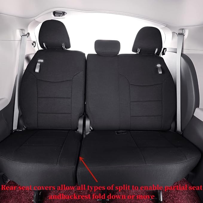 Sienna Car Seat Covers Custom Fit for 2011-2020 Toyota Sienna XLE,Limited,Limited Premium,7-Seater,2nd Row Captain Seats w/Foot Rest,Full Coverage Polyester Seat Protector (Full Set,Black) - Image 3