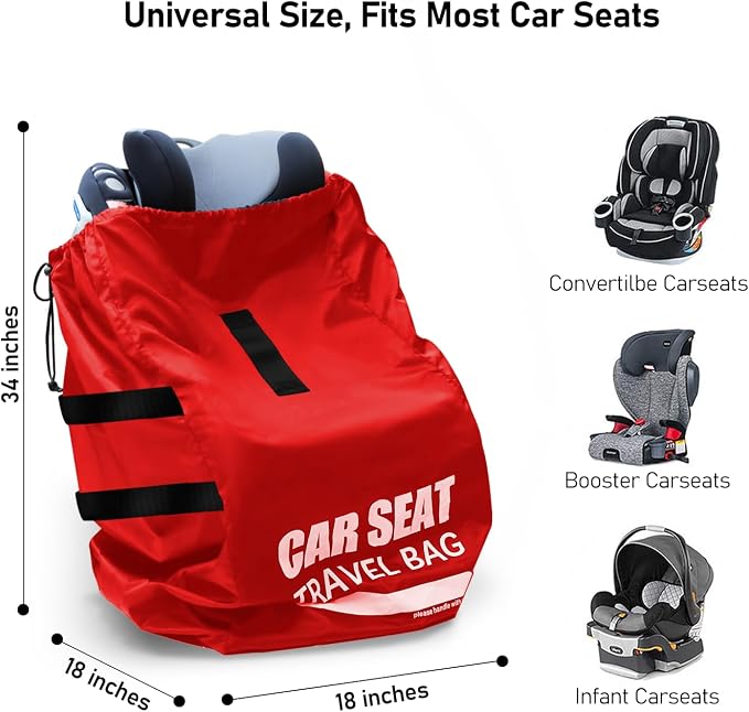 Car Seat Travel Bag for Airplane, Large Car Seat Bags for Air Travel | Large Universal Car Seat Travel Bag, Carseat Storage Bag for Airport, Carseat Cover Travel, Baby Travel Essentials for Flying - Image 2