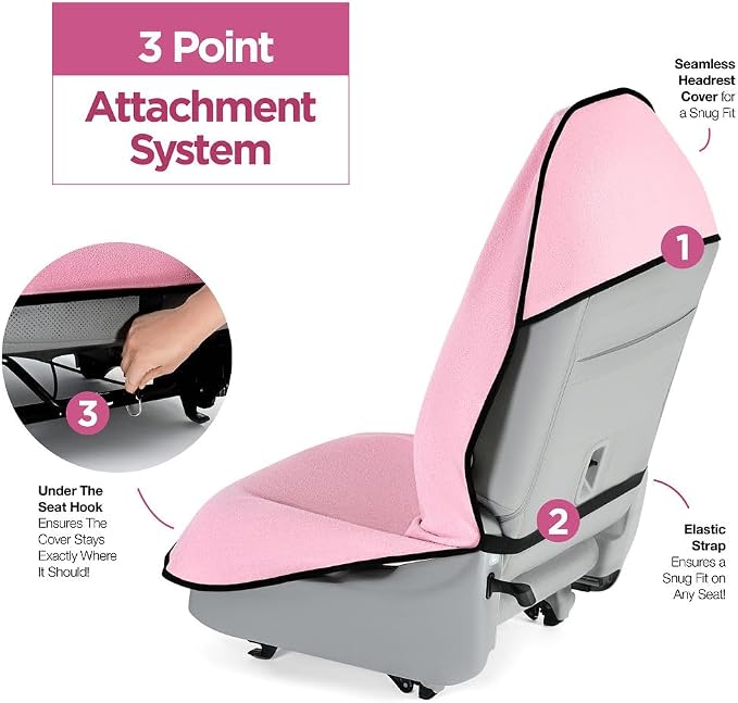 lebogner Waterproof Sweating Car Seat Cover for Post Gym Workout, Running, Swimming, Beach and Hiking, Universal Fit Anti-Slip Bucket Seat Protector for Cars, SUVs and Trucks, Machine Washable, Pink - Image 2