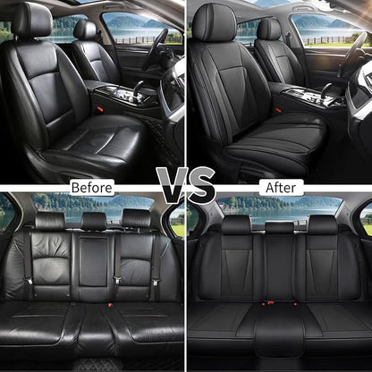 Car Seat Covers Full Set Custom Fit for Honda Ridgeline 2005-2026 , Black | Premium Faux Leather, Waterproof, Anti-Slip, Airbag Compatible, Breathable, Car Seat Protectors, 2 Rows 5 Seats - Image 5