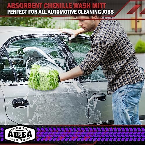 AIDEA Car Wash Mitt Microfiber, 4PK, Car Wash Brush, Green, 7.12''X10.14'' - Image 6