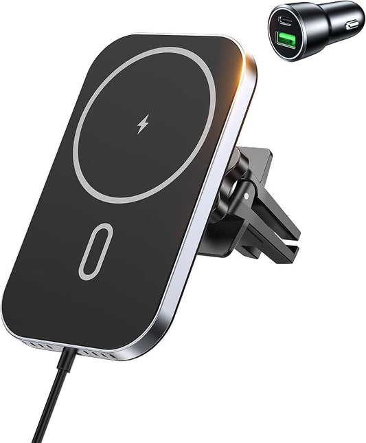 for MagSafe Car Mount Charger with Adapter, 360° Rotation Magnetic Wireless iPhone Car Charger for Air Vent, Compatible with iPhone 17/16/15/14/13/12 Series, Gifts for Husband/Men by Mukiya