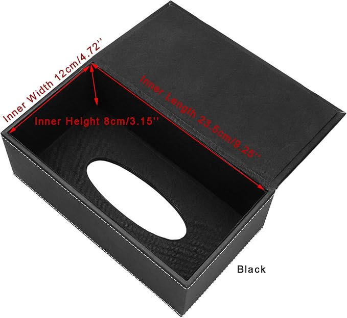 KINGFOM Rectangular PU Leather Tissue Box Cover - Facial Tissue Paper Napkin Holder for Bathroom, Home, Office, Car Automotive Decoration with Magnetic Bottom(Gray Marble) - Image 8