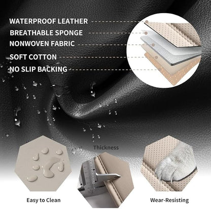 Car Seat Covers Full Set Custom Fit For Lexus RX 300 1999-2003, Beige | Lumbar Support, Premium Faux Leather, Breathable, Anti-Slip, Airbag Compatible, Waterproof, Car Seat Protectors, 2 Row-5Seat - Image 7