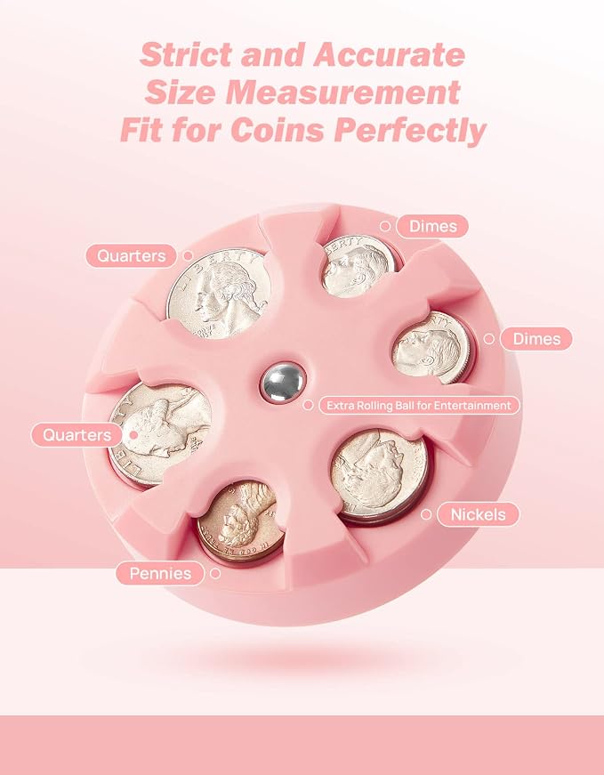 JOYTUTUS Coin Holder, Portable Coin Change Organizer, Universal Coin Storage Coin Holder for Car, Wallets, Pockets (Pink) (Pack of 2) - Image 3