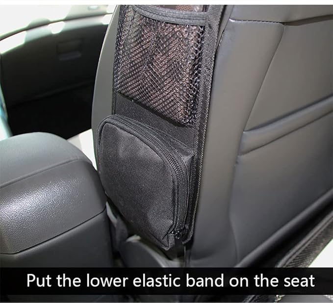 MOTAIN Car Seat Side Pouch, Seat Side Net Storage Hanging Pouch, Multi-pocket Storage for Keys, Phone, Snacks, etc. Fits Any Front Passenger Seat of Cars, Trucks, Mini Vans and SUVs (2) - Image 6