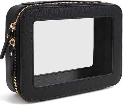 Clear American Mahjong Tile Bag, Makeup Bag Travel Cosmetic Organizer Case Waterproof Skincare Toiletry Bag with Zipper Portable Make Up Pouch Compact Car Organizer Bag for Essentials by FFpaw
