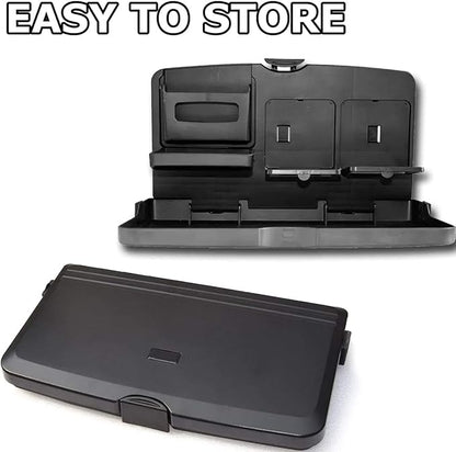 VaygWay Foldable Car Food Tray Holder Multi- Functional Portable Auto Food and Drink Tray – Black Eating Organizer Backseat Car Tray – Kids Table Holder Desk- Laptop, Meal (1 Pk Black) - Image 6
