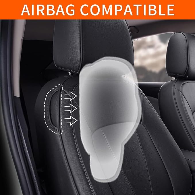 Seat Covers for Mazda 3 2019 2020 2021 2022 2023 2024 2025 2026 | Custom Fit Full Set Waterproof Aigbag Compatible,Faux Leather Car Mazda3 Seat Cover Black - Image 6