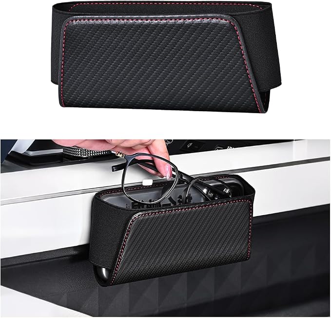 Car Seat Side Storage Pocket, Leather Multifunctional Vehicle Console Side Pouch Organizer, Small Automotive Door Tray Pouch Bag Accessories, Universal for SUV, Sedan, Truck (Carbon Fiber) by SWPHRT