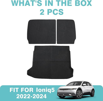 BestEvMod for Ioniq5 Cargo Liner All Weather Trunk & Second Row Seats Back Cover XPE Material Cargo Mat Compatible with 2022-2024 Hyundai Ioniq 5 Accessories (Trunk Mat+Seats Back Cover) NOT Fit 2025 - Image 7