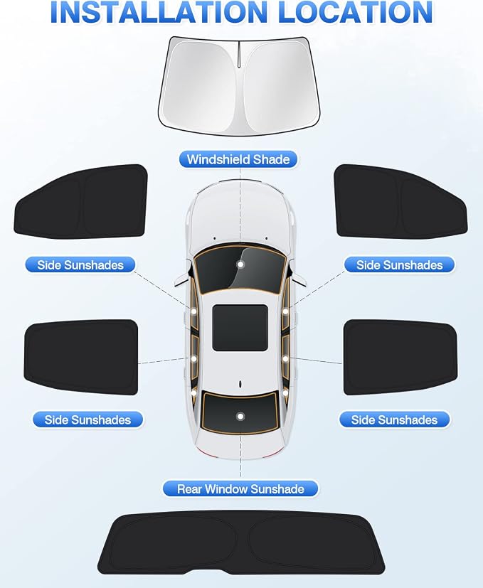 Canvcle Windshield Sun Shade for 2015-2022 Chevrolet/Chevy Colorado 4 Door Side Rear Window Shade Cover Sun Visor Shield Privacy Protection Keep Vehicle Cool Black 6PCS - Image 6