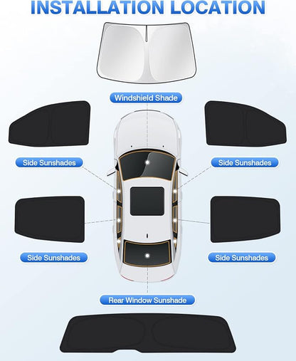 Canvcle Windshield Sun Shade for 2015-2022 Chevrolet/Chevy Colorado 4 Door Side Rear Window Shade Cover Sun Visor Shield Privacy Protection Keep Vehicle Cool Black 6PCS - Image 6