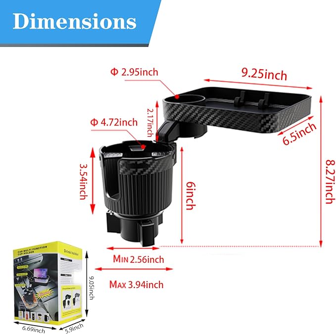Car Cup Holder Expander Water Bottle Base fit Stanley for Yeti Rambler for Hydro Flasks 14/24/32/36/40oz -Adjustable Expandable Cup Holder Accessories for car Most Cars Trucks SUVs.(BJ-2392) - Image 3