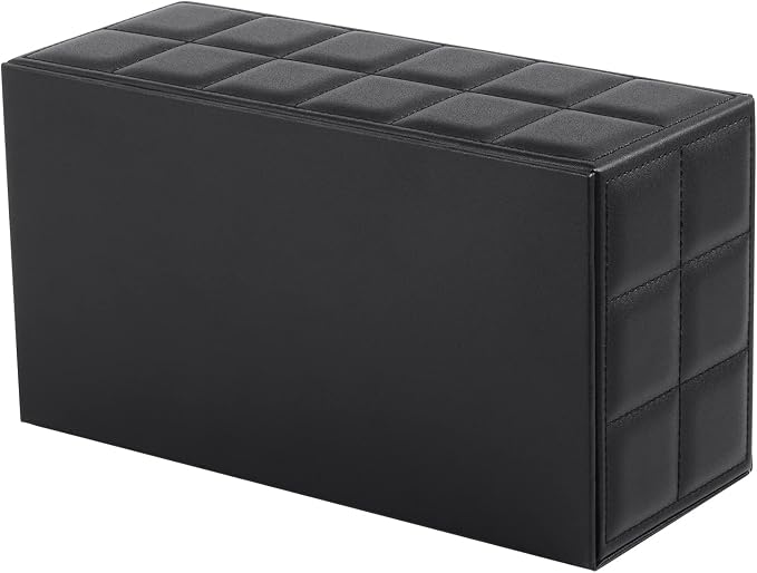 Tissue Box Cover Rectangle Tissue Box Holder PU Leather Facial Organizer with Magnetic Bottom,Decorative Napkin Caddy for Vanity Dresser Night Stand Table Countertop Home Office Car,Black - Image 9