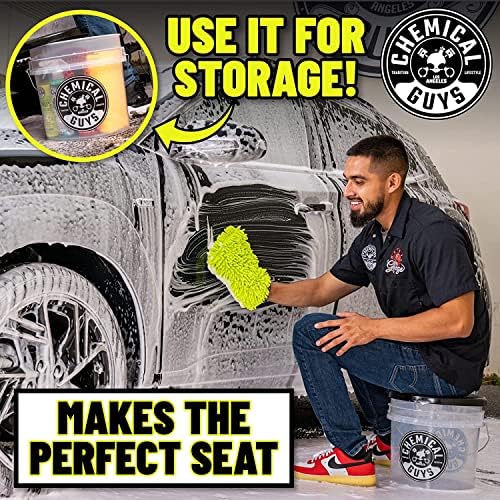 Chemical Guys CWS_101BK Car Wash Detailing Bucket, Mitt & Accessories Bundle (6 Items) Featuring Maxi-Suds II Foaming Car Wash Soap, 128 oz (1 Gal), Cherry Scent - Works on Cars, Trucks, SUVs, & More - Image 7