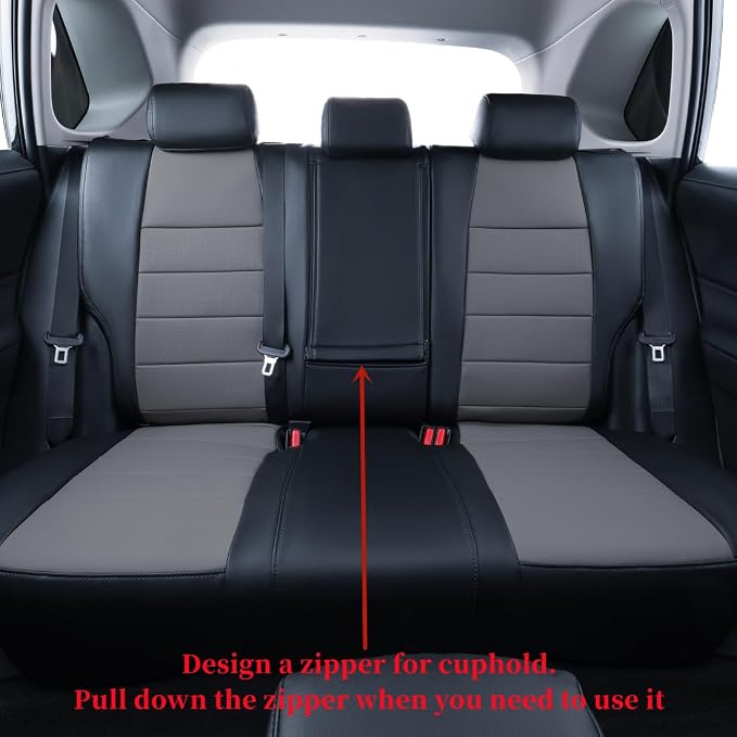 coverdream Customized Car Seat Covers Fit for 2020 2021 2022 Toyota Corolla Hybrid LE &2023-2025 Corolla Hybrid XLE,Fully Covered,Airbag Compatible Leather Seat Protector(Full Set,Black/Gray) - Image 6