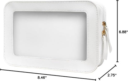 Clear Toiletry Bag,Portable Travel Makeup Pouch with Zipper, TSA Approved Organizer Sunscreen Bag Clear Makeup Toiletry Pouch Beach Vacation Essentials for Women Teen Girls (White) - Image 9