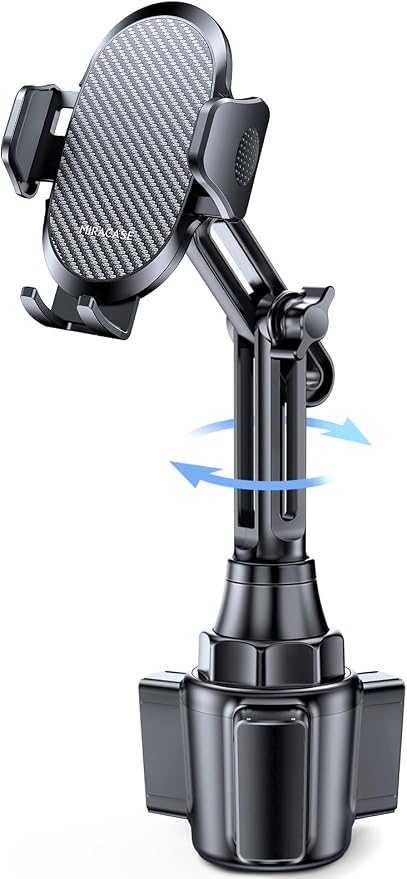 miracase 2025 Upgraded Universal Cup Phone Holder for Car, [Rotatable & Adjustable] Long Neck Car Cup Holder Phone Mount Compatible with iPhone, Samsung, Google & More Smartphones by Miracase
