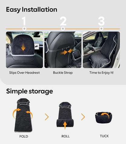 Car Seat Cover Towel, Waterproof, for Use After Gym, Black, 2 Pack | Sweatproof, Odor-proof, Universal Fit, Machine Washable, Non-Slip Backing, Seat Covers for Car, Truck, SUV, Van - Image 7