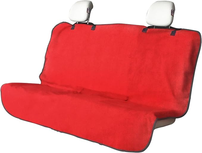 Back Seat Cover for Car Trucks Van SUV Jeep,Waterproof Rear Bench Towel Seat Covers for Dogs and Kids,Automotive Backseat Protector (Red) by LoyaGour