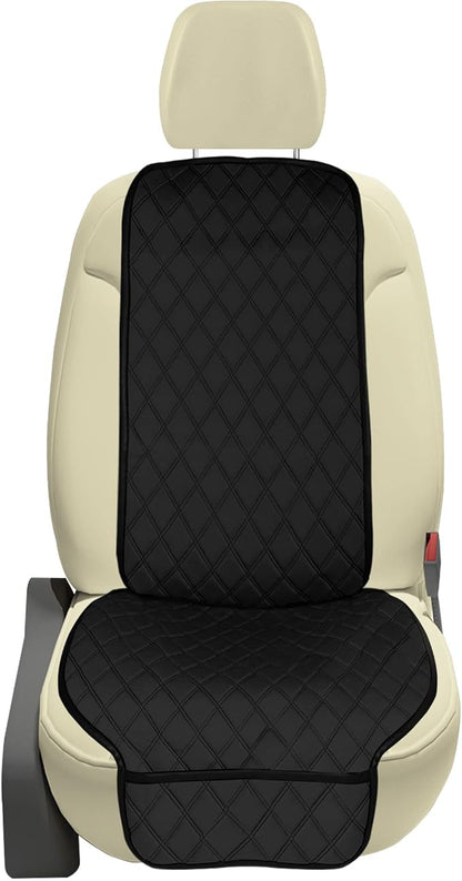 FH Group Car Seat Cushion – Neosupreme Single Front Seat Cover with Front Pockets, Airbag Compatible, Universal Fit Car Seat Cushion for Driver or Passenger Seat, SUV, Truck, Sedan & Van – Black by FHGroup