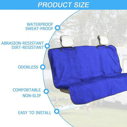 Osilly Car Seat Cover Towel Fabric, Anti-Slip Blue Bench | Soft texture, granular backing, washable staff protection, easy cover adjustment, universal fit, car interior accessories - Image 2