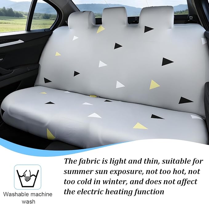Car Back Seat Cover, Scratchproof Rear Bench Protector, Triangle | Elastic fabric surface, smooth comfortable touch, washable design, fits most cars SUVs and trucks, automotive accessories - Image 2