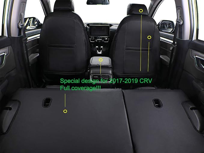 EKR Car Seat Covers for Honda CRV 2012-2014 LX Leatherette Full Set | Custom Fit for Honda CRV 2012 2013 2014 LX ,Factory-Style Interior Upgrade,Easy-Wipe,Faux Leather(Black) - Image 3