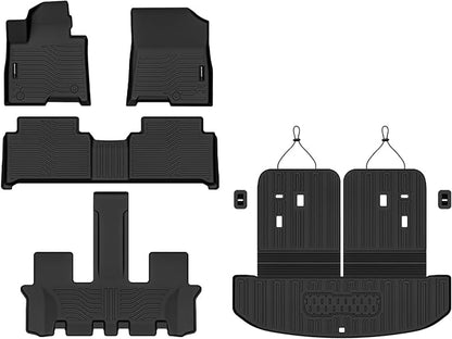 AUXKO Floor Mats Cargo+Backrest Mat for Kia Sorento Hybrid & PHEV 2021-2026 | High Wall,All-Weather,All Season,Odorless,Anti Slip,Rain&Salt Resistant,TPE Material,Black,Accessories,Pet Friendly - Image 2